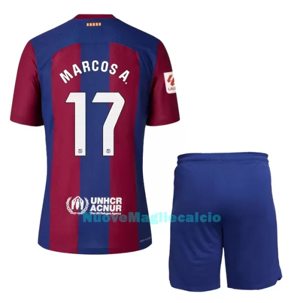 Completo calcio Barcellona Marcos A. 17 Bambino Primo 2023/24