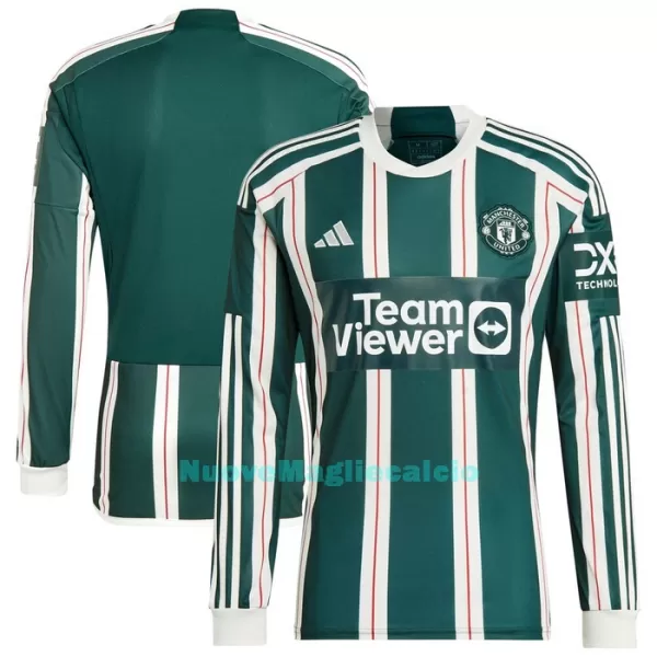 Maglia Manchester United Uomo Secondo 2023/24 Maniche Lunghe