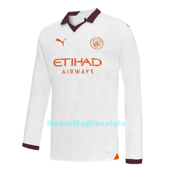 Maglia Manchester City Uomo Secondo 2023/24 Maniche Lunghe