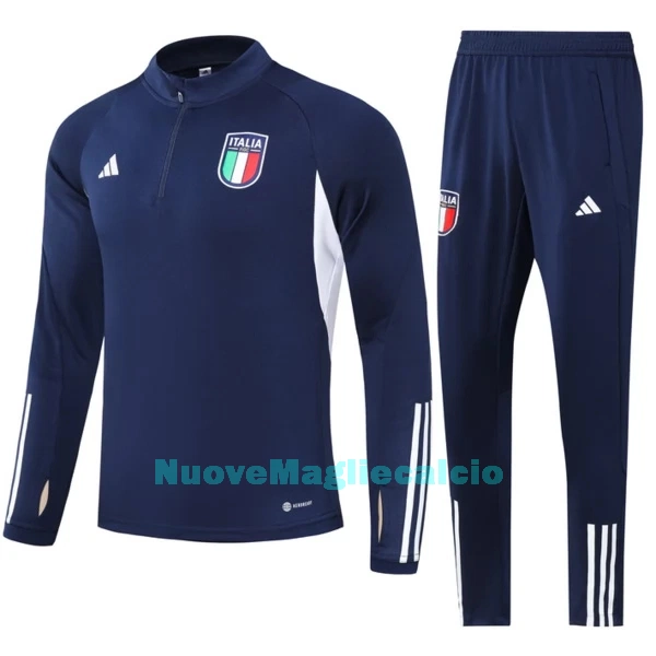 Italia Tute Felpe da Allenamento Uomo 1/4-Zip 2023/24 Navy