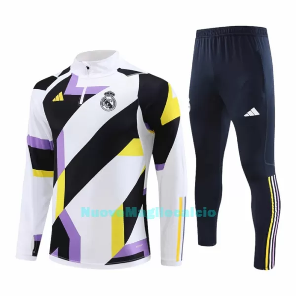 Real Madrid Tute Felpe da Allenamento Uomo 1/4-Zip 2023/24 Bianca Nera