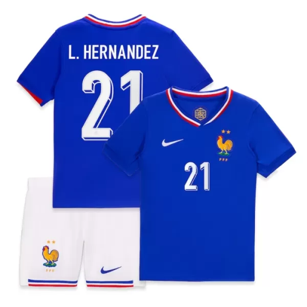 Completo calcio Francia L. Hernandez 21 Bambino Primo Euro 2024