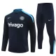 Chelsea Felpe da Allenamento Bambino 1/4-Zip 2024/25 Nera