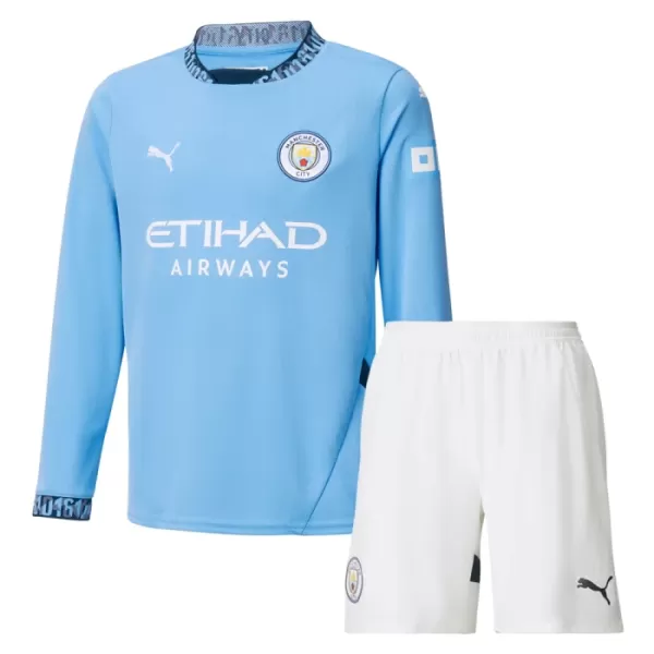 Completo calcio Manchester City Bambino Primo 2024/25 Maniche Lunghe