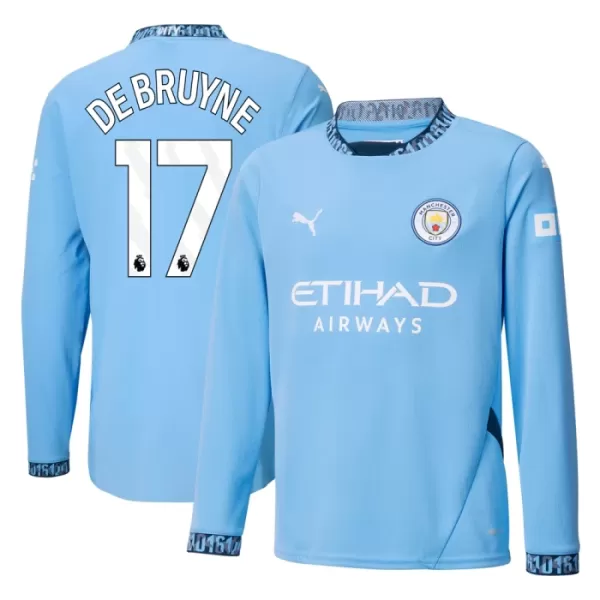 Maglia Manchester City De Bruyne 17 Uomo Primo 2024/25 Maniche Lunghe