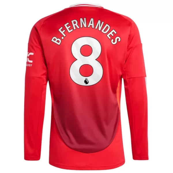 Maglia Manchester United Bruno Fernandes 8 Uomo Primo 2024/25 Maniche Lunghe