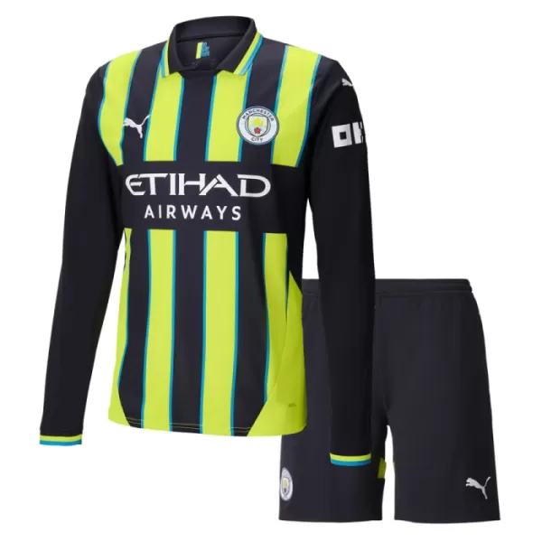 Completo calcio Manchester City Bambino Secondo 2024/25 Maniche Lunghe