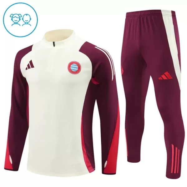 Bayern Monaco Felpe da Allenamento Bambino 1/4-Zip 2024/25 Bianca