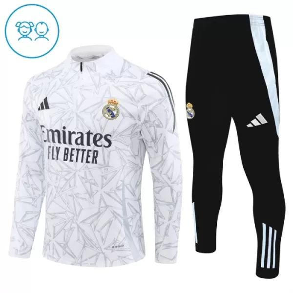 Real Madrid Felpe da Allenamento Bambino 1/4-Zip 2024/25 Bianca