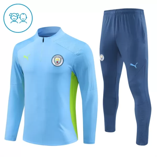 Manchester City Felpe da Allenamento Bambino 1/4-Zip 2024/25 Blu