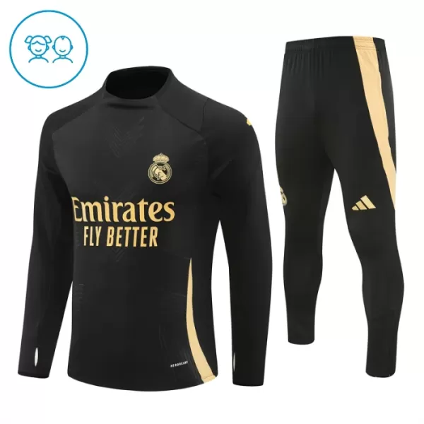 Real Madrid Felpe da Allenamento Bambino 1/4-Zip 2024/25 Nera