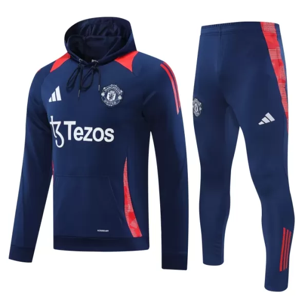 Manchester United Hoodie Felpe da Allenamento Uomo 2024/25 Navy