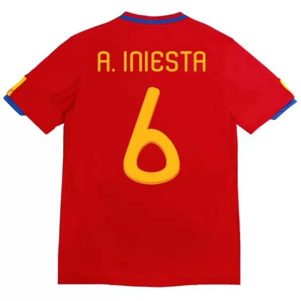 Maglia Spagna A. Iniesta 6 2010 Uomo Primo Retro